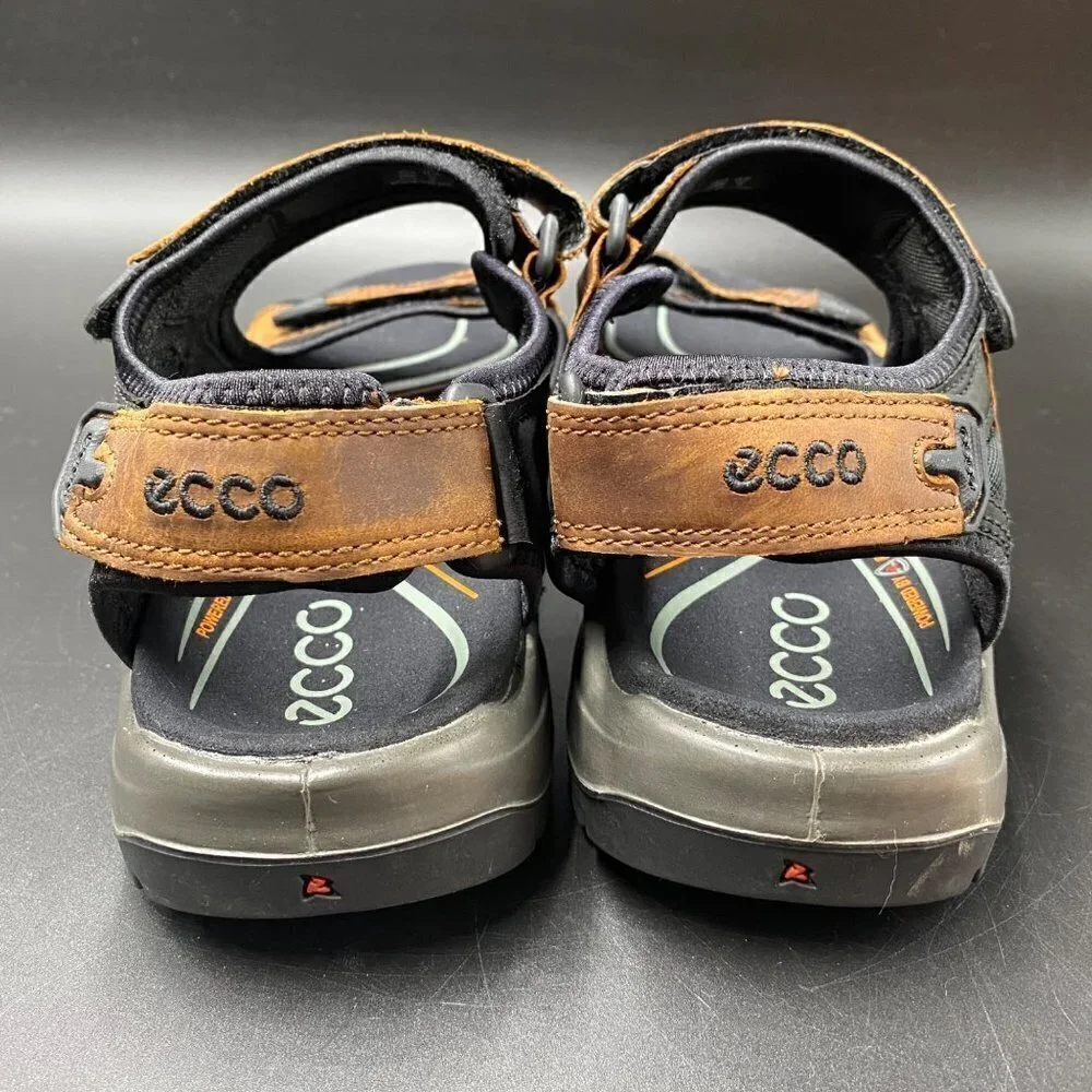 Ecco Yucatán Receptor Brown Adjustable Sandals Men's Size 45/U.S. 11